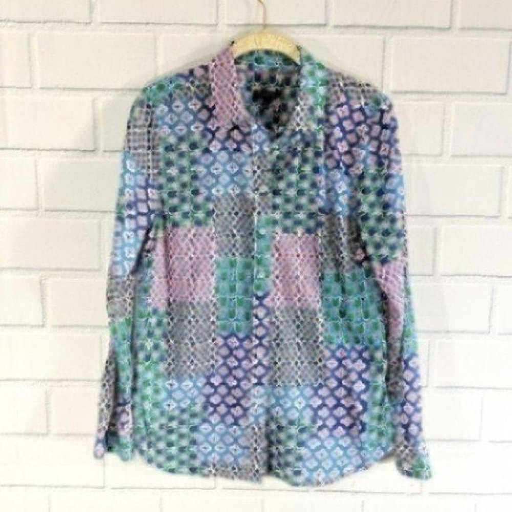 Talbot's Floral Patterned Button Down Shirt